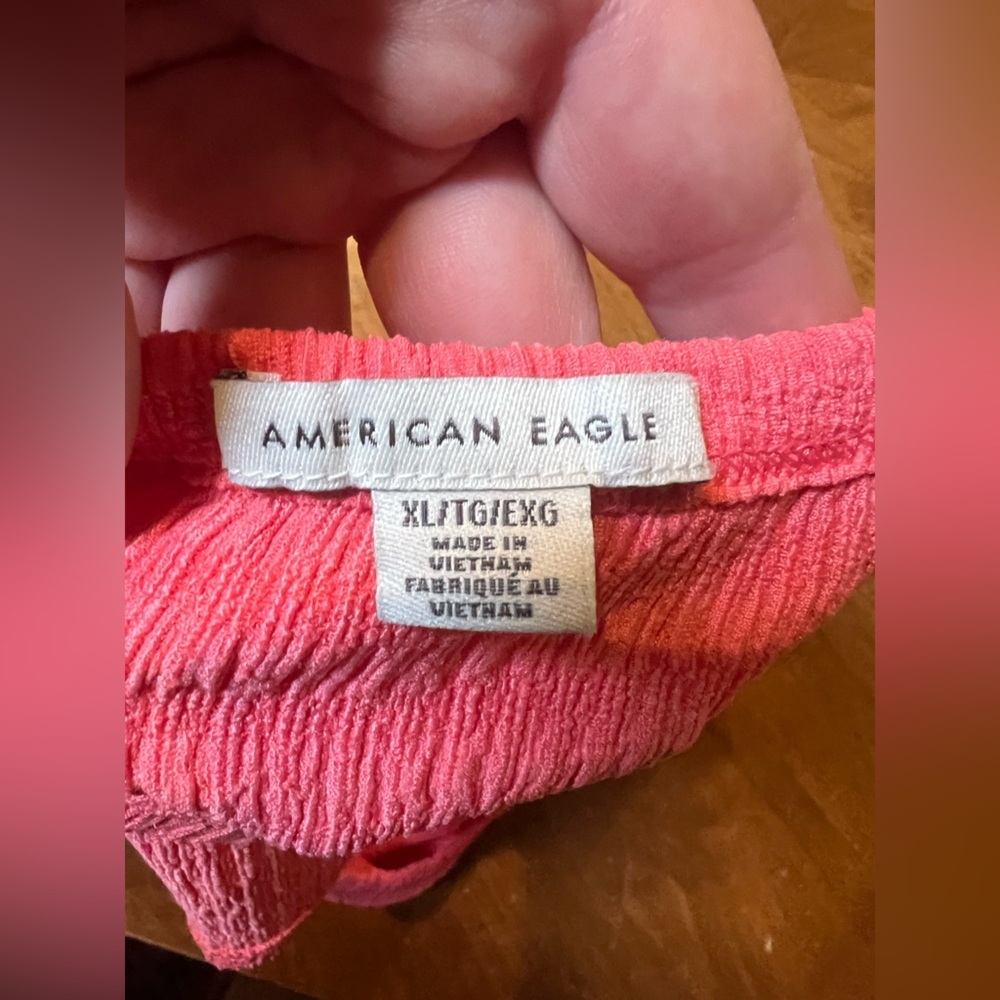 💃🏾 American Eagle Outfitters One-Shoulder Pink Crop Top XL - Picture 3 of 5